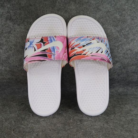 Nike Shoes Womens 6 Sandal Slide Benassi Print Logo Colorful Comfort Casual Flat - Picture 7 of 13